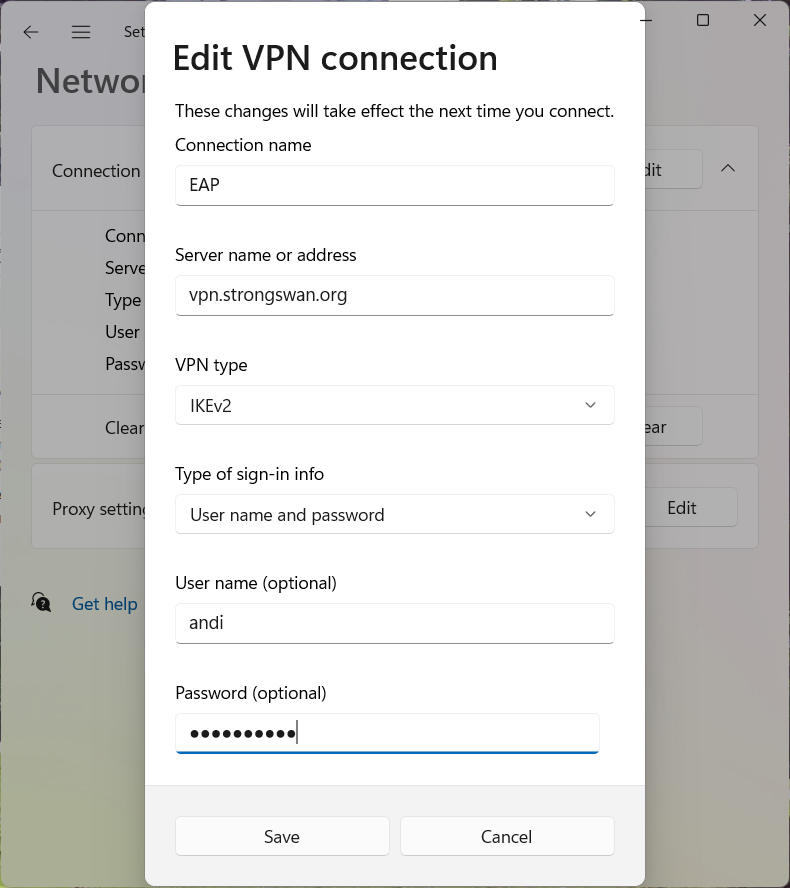 Add EAP VPN Connection