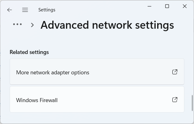 Advanced Network Settings