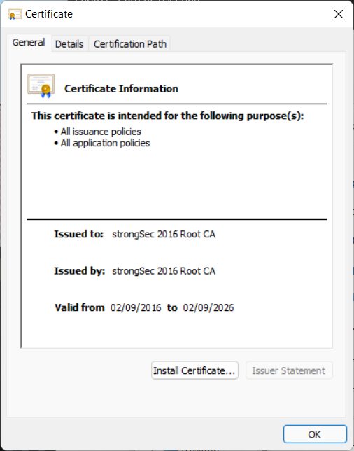 CA certificate