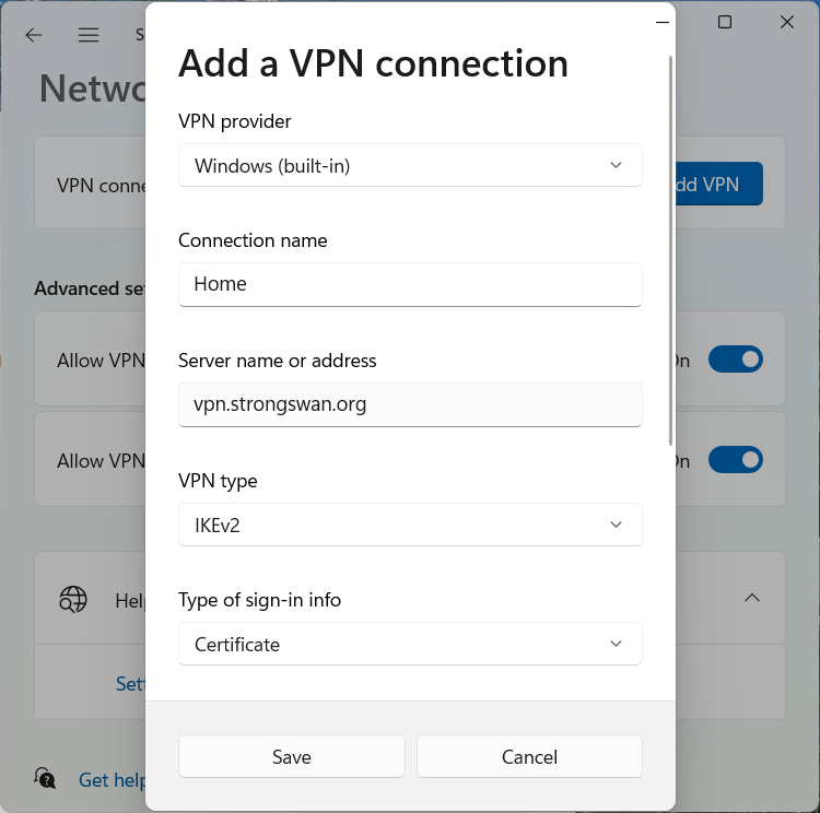 Add VPN Connection