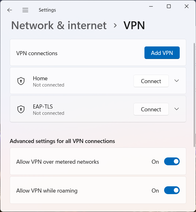 EAP-TLS Connect