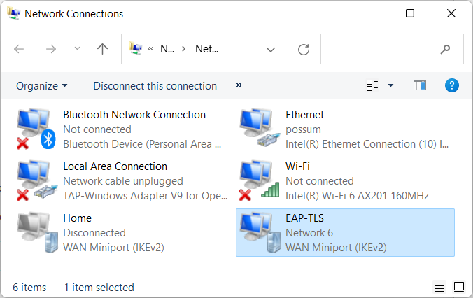 Active EAP-TLS Network Adapter